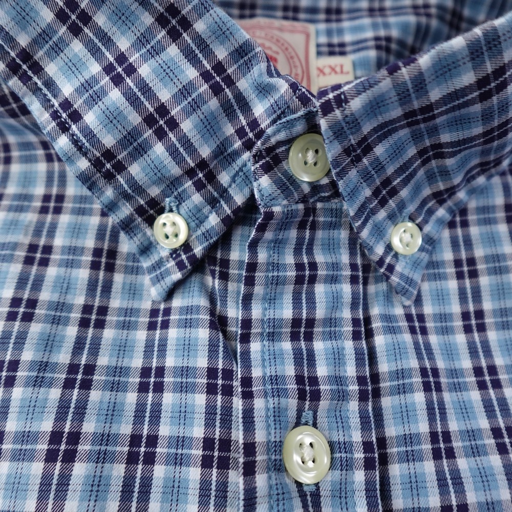 J Press Shirt Mens XXL Blue Plaid Button Down 100% Cotton Trunk Club Preppy - Picture 3 of 12